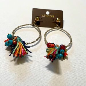 Colorful Chico’s “Hagen Hoop” earrings
